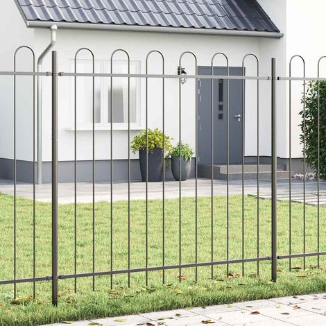 Gartenzaun Boxtel Grau 1,7 x 1,5 m Pulverbeschichteter Stahl