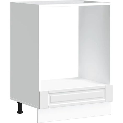 Mueble para horno clásico compacto con patas ajustables compartimento de almacenamiento 60 x 46 x 81,5 cm madera de ingeniería blanca 020050302 (1/5)