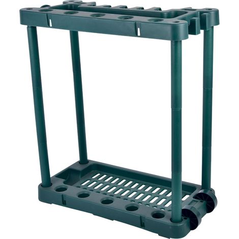 Range Outils de Jardin - 1 Unité - Polypropylène Vert - Mobilier sur Roues - Pour Abri et Terrasse - 75 x 34,5 x 83 cm (1/5)