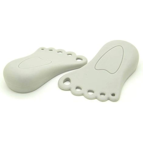 JSSEVN - Decorative Cute Doorstop with Small Rubber Feet, Wedge Door Stop, Ideal for Use on All Floors (Set of 2) - Grey (1/5)