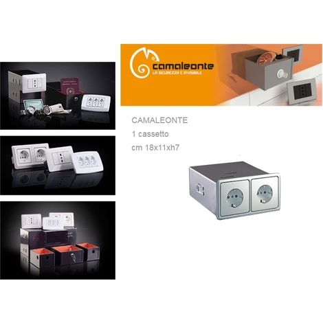 Cassaforte / Cassetta di sicurezza a scomparsa/mimetica finta presa elettrica CAMALEONTE - Mod. 1 Cassetto
