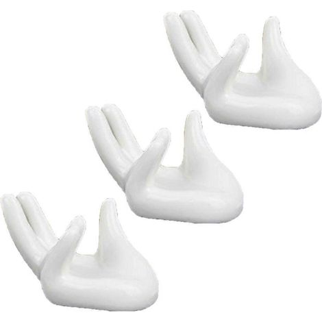 Lot de 3 supports en céramique en forme de main pour plantes aériennes, pots de présentation (1/4)