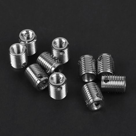 10 pièces inserts filetés auto-taraudeurs en acier inoxydable SUS303 avec 3 trous pour fixation (1/5)
