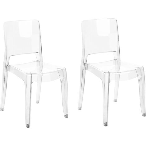 Conjunto de 2 sillas transparentes sintético sin reposabrazos apilables Westbridge