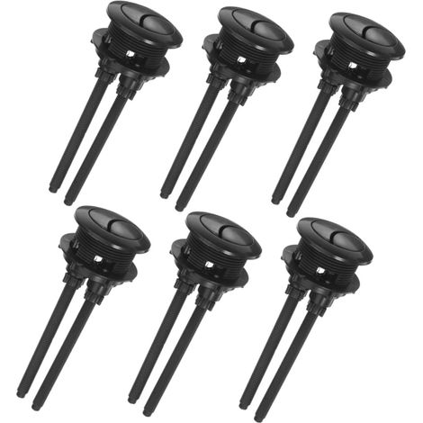 Bouton de chasse d’eau Double pour réservoir WC 6 Pièces Noir (1/5)