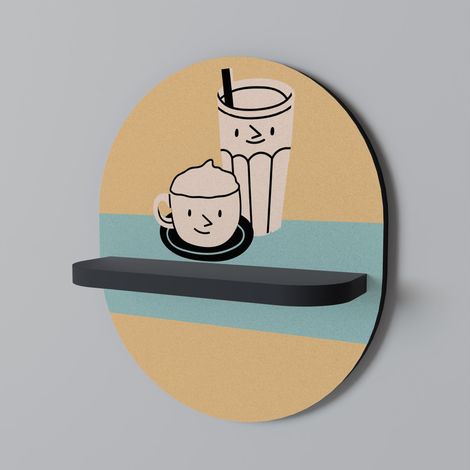 COFFEE PLEASURES Mensola ovale nera (1/5)