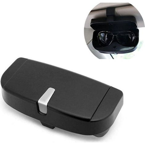 Étui universel pour lunettes de soleil de voiture, boîte de rangement en ABS avec emplacements magnétiques pour cartes, intérieur en mousse noire pour lunettes de voiture (1/5)