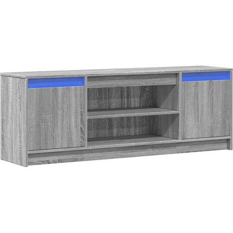 Porta TV multimediale scaffale per televisione televisione buffet sala da pranzo soggiorno camera da letto con LED sonoma 139,5 x 34 x 50 cm pannelli compositi grigio 020026496