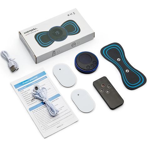 Rechargeable electric neck massager, EMS cervical massage patch, back muscle stimulator, TENS for neck pain relief 03033-AquaForge