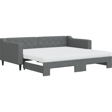 Maison Exclusive - Tagesbett Ausziehbar mit Matratzen Dunkelgrau