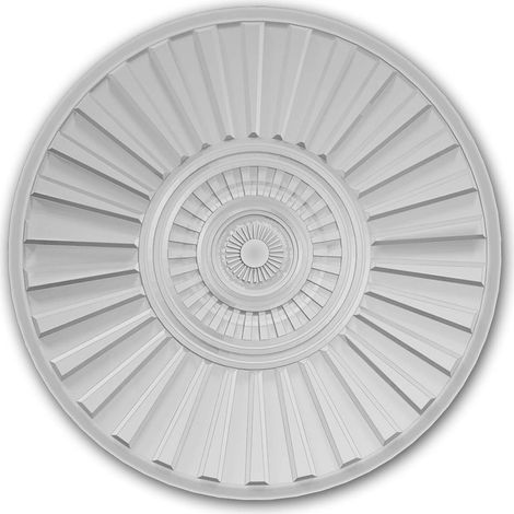 Rosone soffitto parete Profhome 156802 Medaglione Elemento decorativo stile Art Déco bianco Ø 70 cm