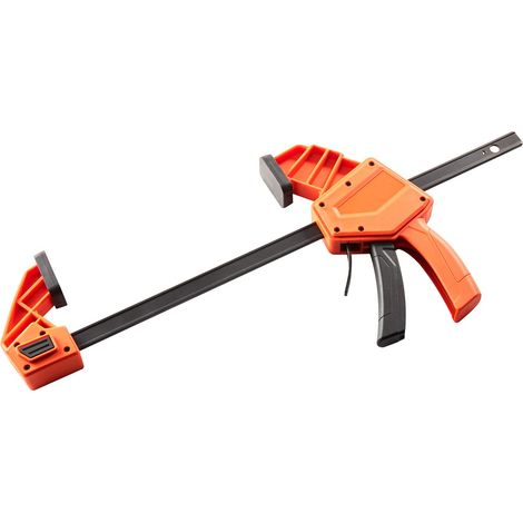 Holzbearbeitungsklemme, 2er-Pack, 30,48 cm, Einhandbedienung, Tragkraft 154 kg, Kohlenstoffstahl und hochwertiger Kunststoff, Orange und Schwarz (1/5)