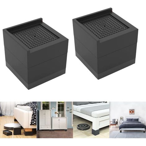Confezione da 2 alzate regolabili per mobili per uso domestico, alzate da 7,6 cm, alzate per camera da letto, letti, divani (1/5)