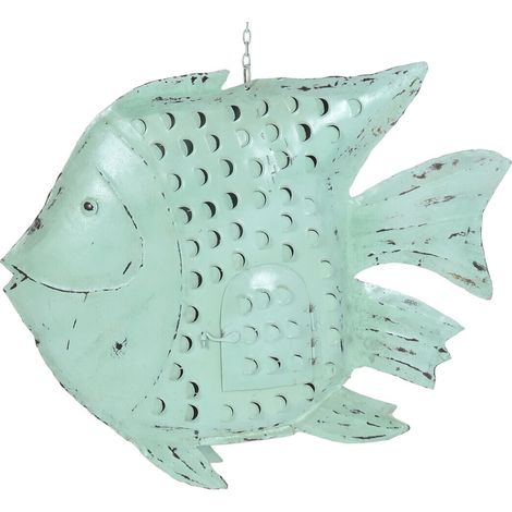 Decoracion Metal 80X12X60 Pez Azul Celeste (1/5)