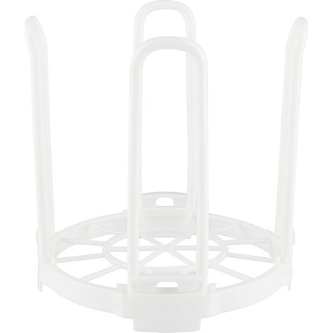 Étagère de rangement pliable en plastique durable pour bols et vaisselle saine, idéale pour la cuisine sèche (blanche). (1/5)