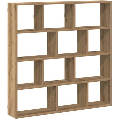 Étagère Murale Cubique 12 Cases en Chêne Massif Artisanal (1/5)