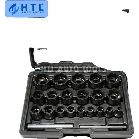 Ensemble d'extracteurs, Acier haute résistance, Tailles de douille de 10 mm à 20 mm, Compatible avec des entraînements de 1/2 pouce et 3/8 pouce, Élimination efficace de la rouille, Boîtier de rangeme (1/5)