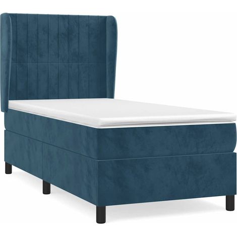 Maison Exclusive - Boxspringbett mit Matratze Dunkelblau 80x200 c (1/5)