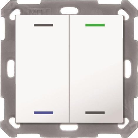 MDT BE-TAL55T2.01 Taster Light 55 2fach RGB-W Temp.sensor Reinweiß gl. Neutral (BE-TAL55T2.01)Mdt