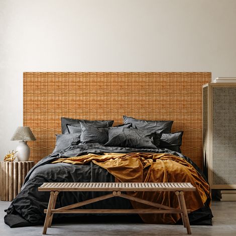 Rouleau revêtement adhésif vinyle au mètre - Sticker mural tête de lit - ROTIN MIEL - 120x200cm (1/5)