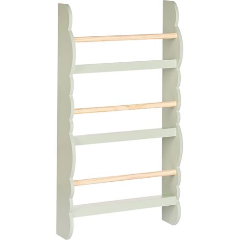 Libreria da parete in legno di pino MDF a 3 livelli per bambini Verde Chiaro Rigolet (1/5)