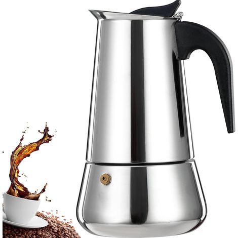 Stainless Steel Espresso Machine Hot Plate, Moka Pot, Espresso Machine, Percolator, Italian Coffee Maker, Mocha Coffee Machine, Classic Coffee Maker, 100ml - 2 Cups (1/5)