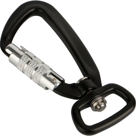 QAZQA Mousquetons d'alpinisme Crochet D-Ring 360° Swivel Spinner Rope Swivel Mousqueton Clip pour extérieur, Camping, randonnée, hamac