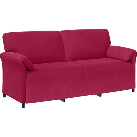 Sofá de 3 plazas Rojo vino 198 x 83 x 95 cm Terciopelo vidaXL (1/5)
