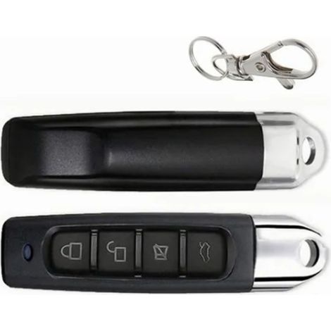 Télécommande sans fil 4 boutons 433 MHz pour portail électrique et porte de garage (noire) (1/5)