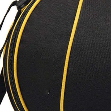 Basketballtasche aus strapazierfähigem Oxford-Gewebe, Modell mit einem Schultergurt und Netztasche, geeignet für Outdoor-Sportarten, schwarz. (1/5)