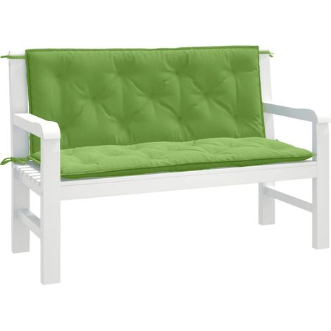 Gartenbank-Auflagen 2 Stk. Melange Grün 120x50x7 cm Stoff