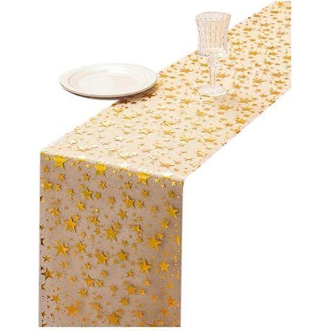 3 rouleaux de chemin de table Bling Star 11x108" à paillettes métallisées et fines mailles. (1/5)