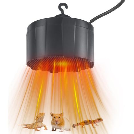 Ventilateur chauffant 200 W pour reptiles - Solution de chauffage efficace pour les dragons barbus, les reptiles et les amphibiens, appareil de chauffage fiable pour terrariums/cages, design noir pour (1/5)
