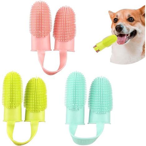 3 Pcs Brosse Dents Pour Chien Brosse Dents En Silicone Pour Chien Nettoyage Facile Des Dents Soins Dentaires Kit De Brosse Dents Pour Animaux D (1/5)