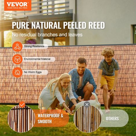 Clôture en roseau naturel, 5 x 1,7 m, canisse en roseau, brise-vue de balcon, écran de confidentialité décorative pour terrasse ext… (1/5)