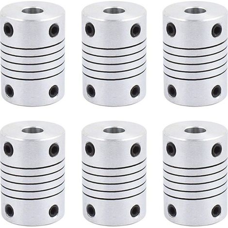 Adatto per accoppiamenti a 6 assi X, da 6 mm a 8 mm, lunghezza 25 mm, diametro 18 mm, accoppiamenti per motori passo-passo, connettori in lega di alluminio.