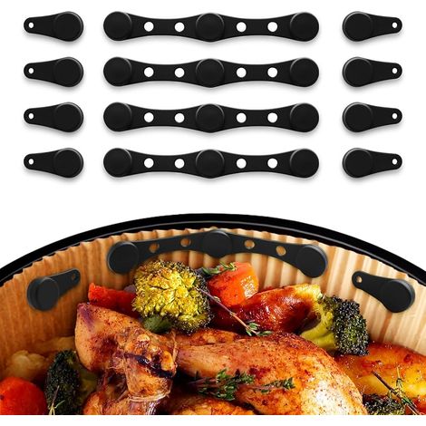 Lot de 12 boucles magnétiques en silicone - Accessoires Airfryer résistants à la chaleur - Boucles de fixation pour papier sulfurisé dans les friteuses à air chaud - Compatible avec Ninja (1/5)