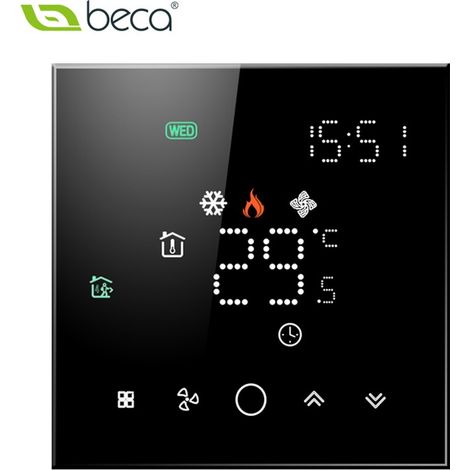 Termostato Smart ZigBee Beca BAC-003ELZB Fan Coil  Nero