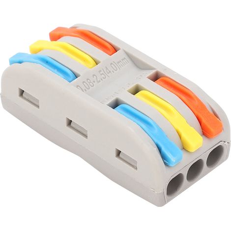 Connecteur de câble SPL-3, lot de 5, borne de jonction rapide, serre-fil conducteur souple et rigide, multicolore, pour connexion électrique. (1/5)