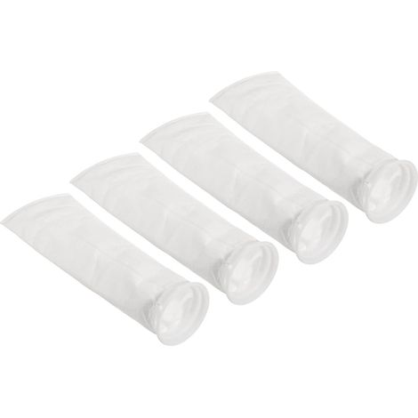 4 Pouce Anneau Filtre Chaussettes 50 Micron, 4 Paquet Maille Sacs Piscine Écumoire Panier, Blanc (1/4)