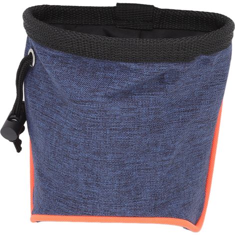 Pochette à friandises pour chien, sac de promenade pliable avec distributeur de sacs à déjections intégré, bleu, idéal pour les voyages et les promenades en extérieur. (1/5)