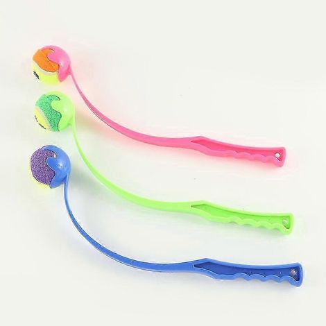 Lot de 3 bâtons lanceurs de balles pour chien, balle à mâcher résistante, corde rétractable automatique, jouet idéal pour l'entraînement.
