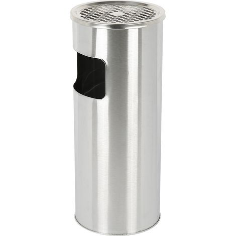 Poubelle en Acier avec Durable Cendrier sur pied en métal Haloyo®,25 x 25 x 60 cm,argent (1/5)