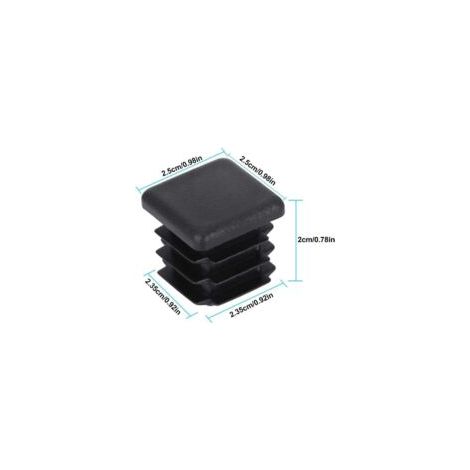DECARETA 20 pezzi Tappi per gambe di sedie, tappi quadrati per tubi, tappi quadrati in plastica per gambe di mobili, trampolino, armadio, scaffale, sedia, 25 x 25 mm - Crezuo
