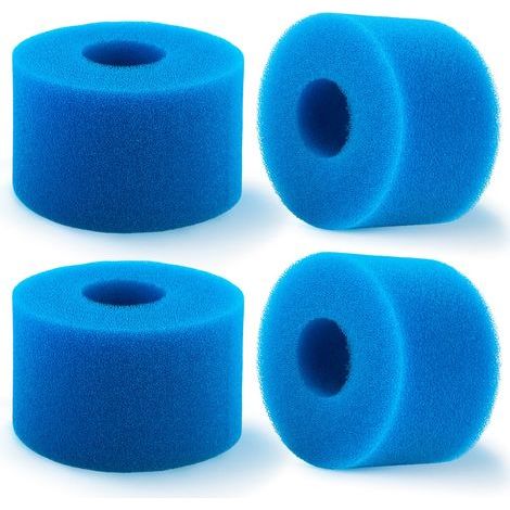 4 pezzi di spugna filtrante tipo S1, filtro in schiuma per piscine, filtro riutilizzabile per piscina, cartuccia filtrante per piscina, blu (Tipo S1, 4 pezzi) (1/5)