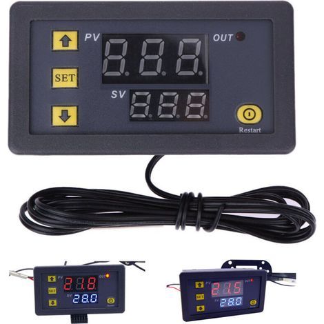 Termostato digitale LCD W3230 da 12V 20A con allarme di alta temperatura (1/5)