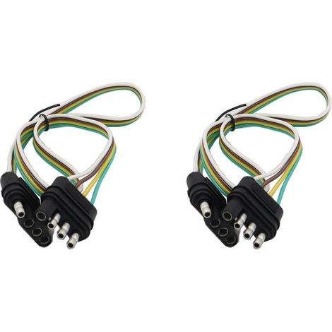 Convient pour 2 câbles d'alimentation de feux arrière automobiles, un faisceau de câbles de remorque américain à 4 broches et un connecteur adaptateur SAE à 4 broches pour câble de remorque.