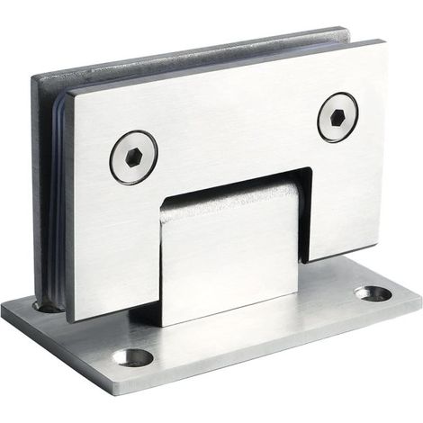 Patère de porte de douche en verre, charnière de fixation pour verre, kit de montage mural, finition chromée, pour porte vitrée de cabine de douche (1/4)