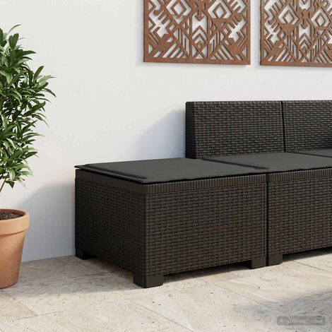 Canapé de jardin 1 place aspect rotin en PP avec coussin anthracite pour balcon et jardin - PANGIVO (1/5)