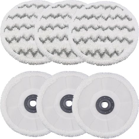 Tapis de vadrouille de remplacement de 6 pièces, compatible avec bissell spinwave smartsteam brosse 3897a 3712, tapis de vadrouille réutilisable lavable pour sols durs (1/5)